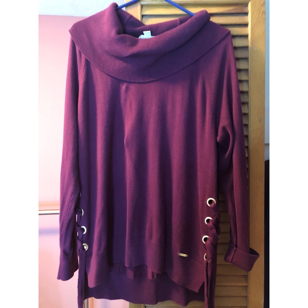 Michael Kors L cowl neck sweater lace up sides